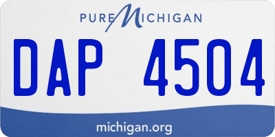 MI license plate DAP4504