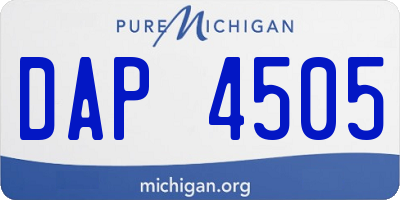 MI license plate DAP4505