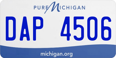 MI license plate DAP4506