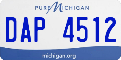 MI license plate DAP4512