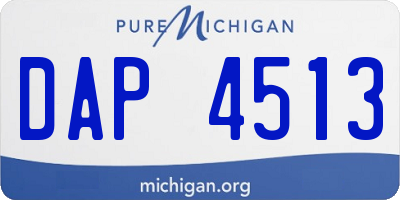 MI license plate DAP4513