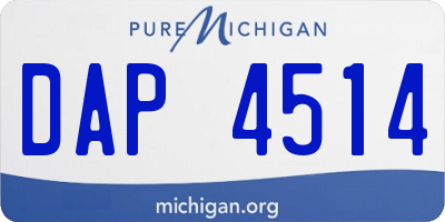 MI license plate DAP4514