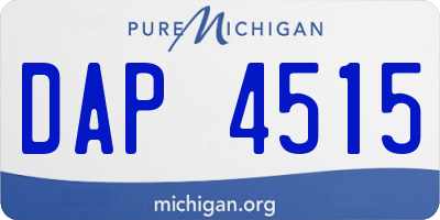 MI license plate DAP4515