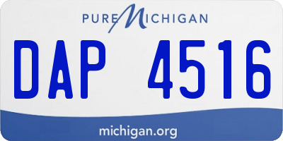 MI license plate DAP4516