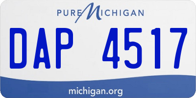 MI license plate DAP4517