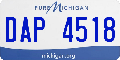 MI license plate DAP4518