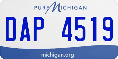 MI license plate DAP4519