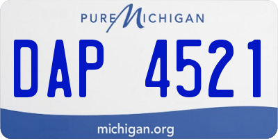 MI license plate DAP4521