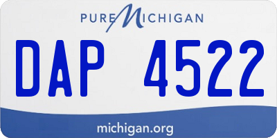 MI license plate DAP4522