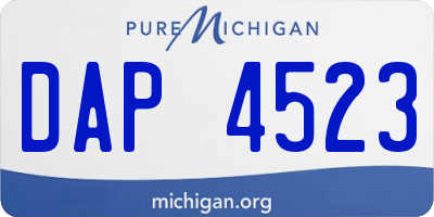 MI license plate DAP4523