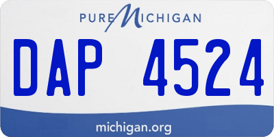 MI license plate DAP4524