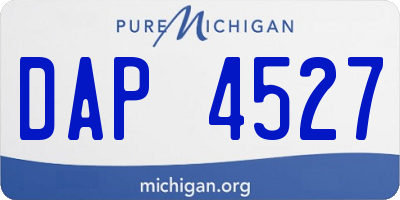 MI license plate DAP4527