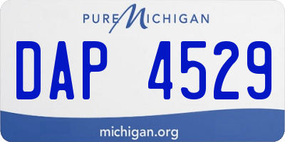 MI license plate DAP4529