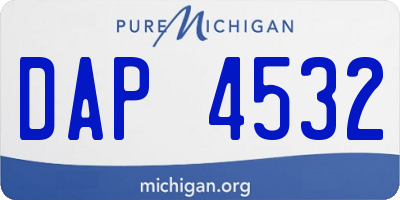 MI license plate DAP4532