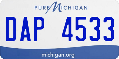 MI license plate DAP4533