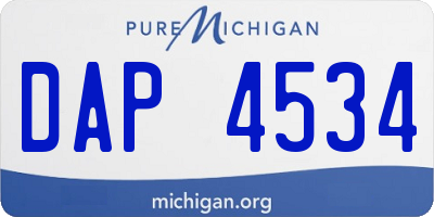 MI license plate DAP4534