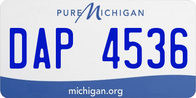 MI license plate DAP4536