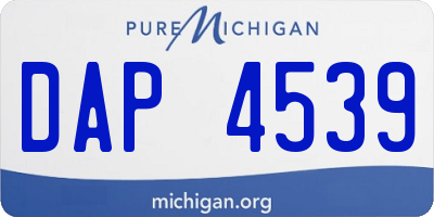 MI license plate DAP4539