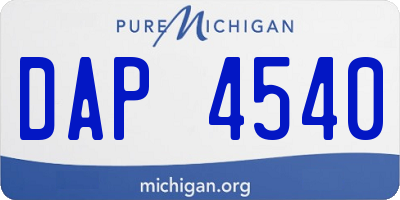 MI license plate DAP4540