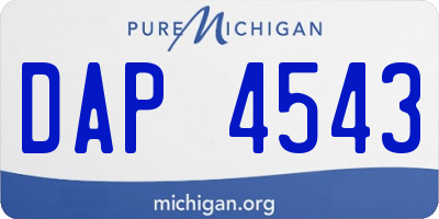 MI license plate DAP4543