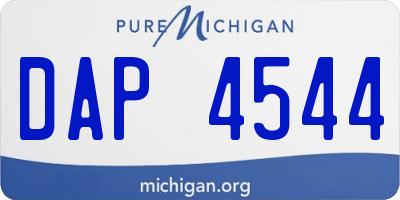 MI license plate DAP4544