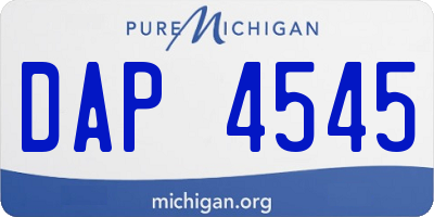 MI license plate DAP4545