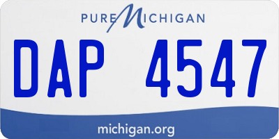 MI license plate DAP4547