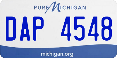 MI license plate DAP4548