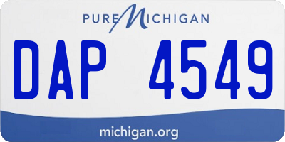 MI license plate DAP4549