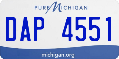 MI license plate DAP4551