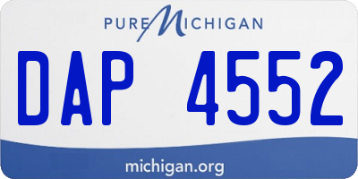 MI license plate DAP4552