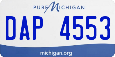 MI license plate DAP4553