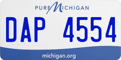 MI license plate DAP4554