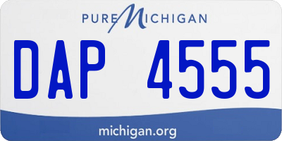 MI license plate DAP4555