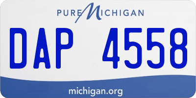 MI license plate DAP4558