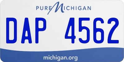 MI license plate DAP4562