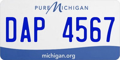 MI license plate DAP4567