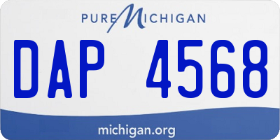 MI license plate DAP4568