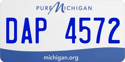 MI license plate DAP4572