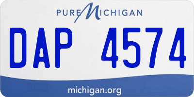 MI license plate DAP4574