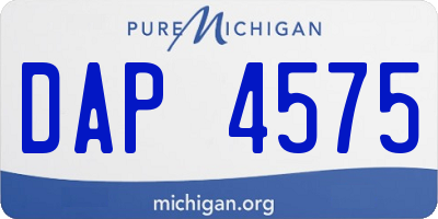 MI license plate DAP4575