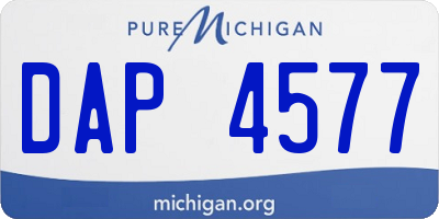 MI license plate DAP4577