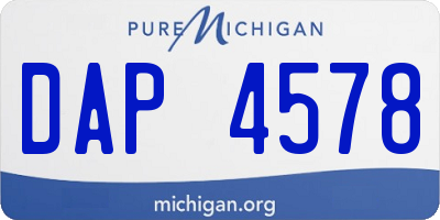 MI license plate DAP4578