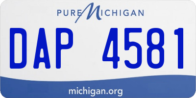 MI license plate DAP4581