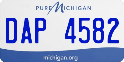 MI license plate DAP4582