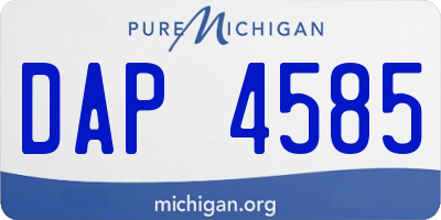 MI license plate DAP4585