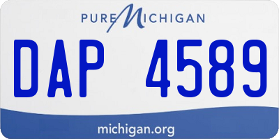 MI license plate DAP4589