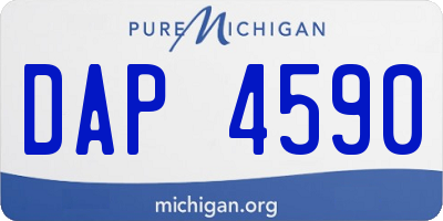 MI license plate DAP4590