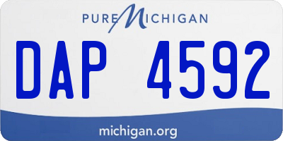 MI license plate DAP4592