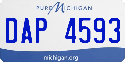 MI license plate DAP4593